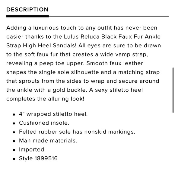 Reluca Ivory Faux Fur Ankle Strap High Heel Sandals - Picture 5 of 5